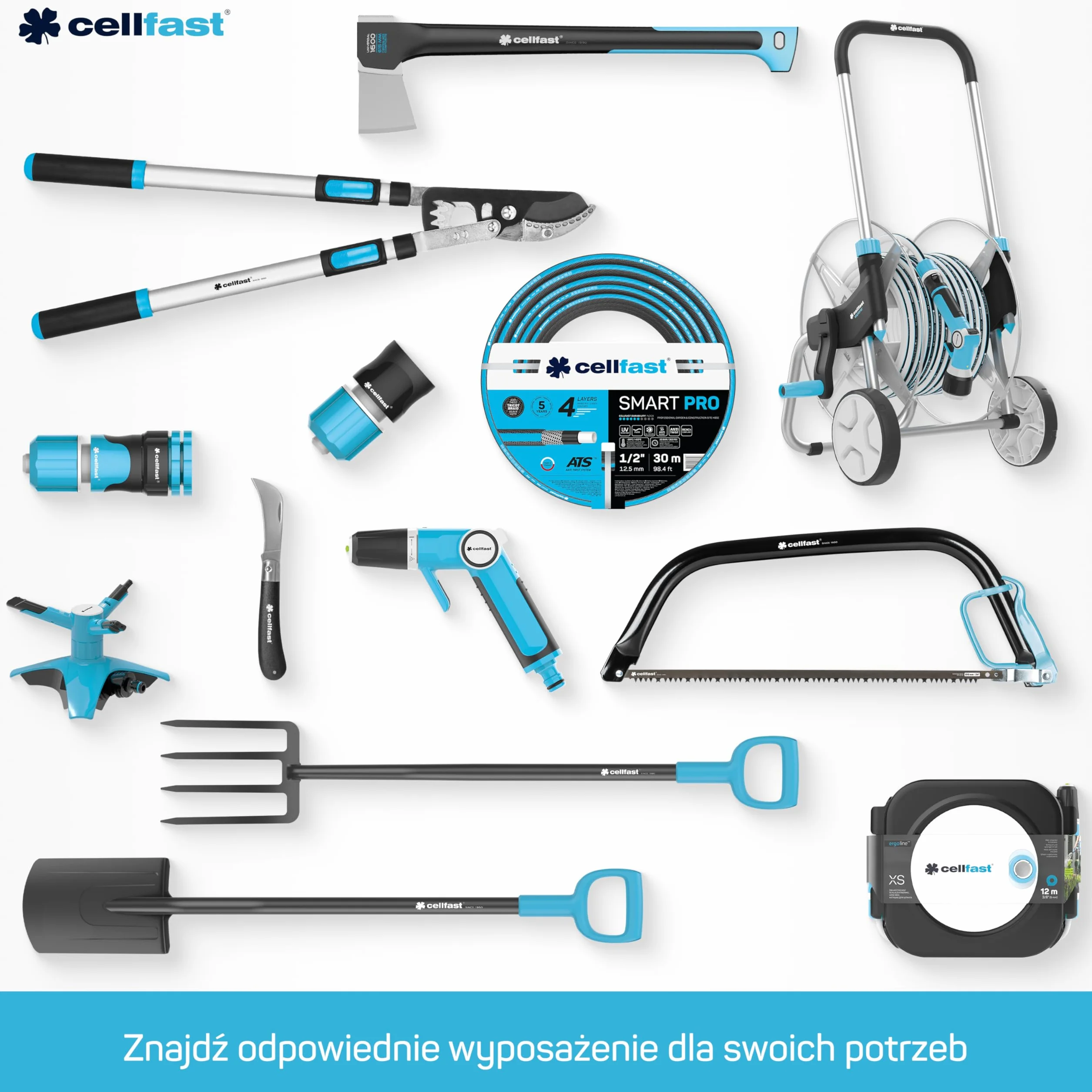 Cellfast Zraszacz Ogrodowy Cellpro Pistoletowy 8-funkcyjny ze Stopniową Regulacją