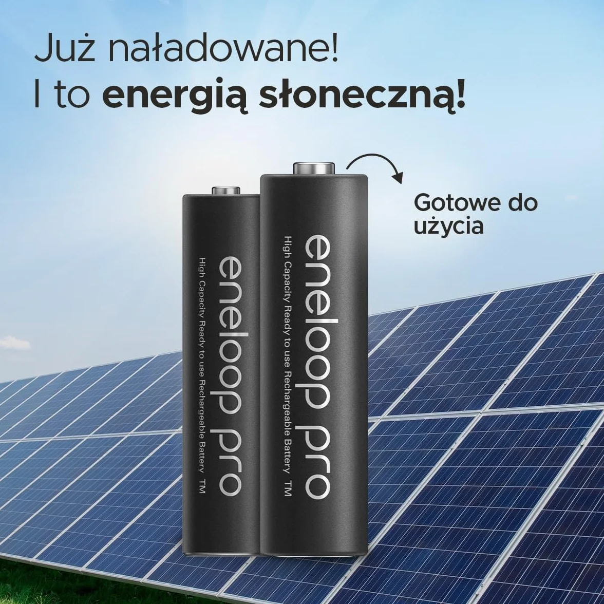 Panasonic eneloop pro | Ready-to-Use Ni-MH akumulatory, AAA/Micro, 4 sztuki w zestawie, min. 930 mAh, 500 cykli ładowania, niski stopień samorozładowania w opakowaniu bez tworzyw sztucznych, Czarny