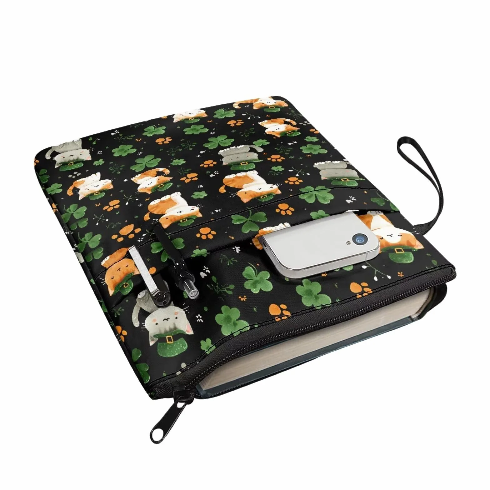 Wanyint Etui na książki 29x22 cm z zamkiem błyskawicznym irlandzki ochraniacz dla kobiet