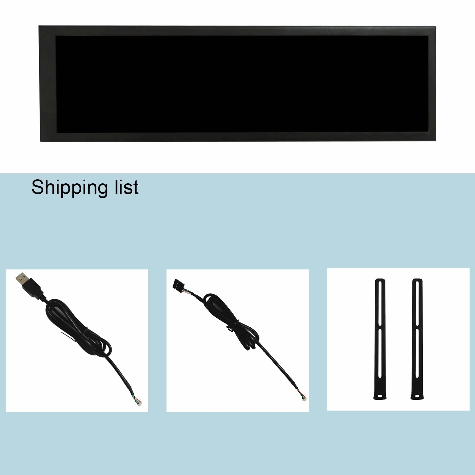 VSDISPLAY Czarny 8,8" 1920x480 600 nit IPS długi pasek monitor LCD | port wideo USB, do samodzielnego podekranu/wyświetlacza obudowy PC
