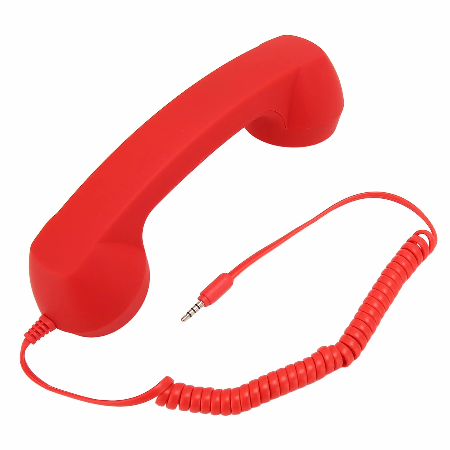 Vintage Słuchawka Telefoniczna, Retro Telefon Komórkowy z Mikrofonem do Wszystkich Smartfonów i Komputerów z Gniazdem 3,5 Mm (czerwony)