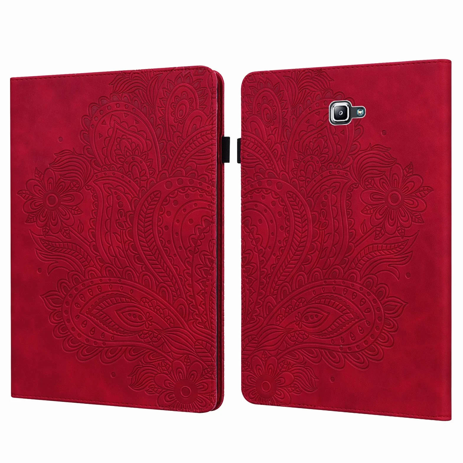 Etui Samsung Galaxy Tab A6 10.1 SM-T580/T585 Flip Cover PU Skórzane z Folii i Rysikiem Czerwone