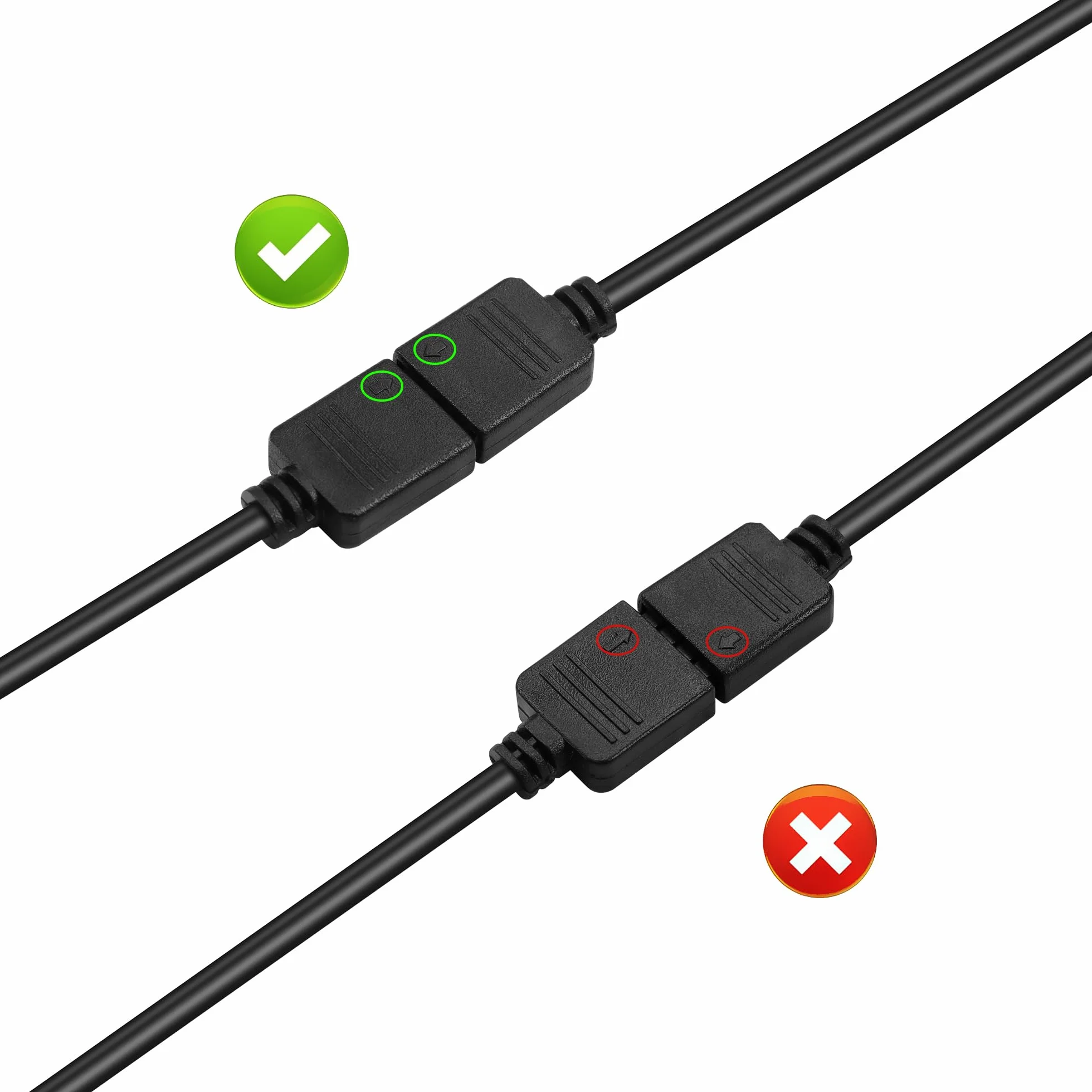 GINTOOYUN Kabel Przedłużający RGB 3-Pinowy na SM, Żeńska Wtyczka ARGB, Kabel 5V Adresowalny do Wentylatora, Taśmy LED PC (0,98 ft) (Styl 4)