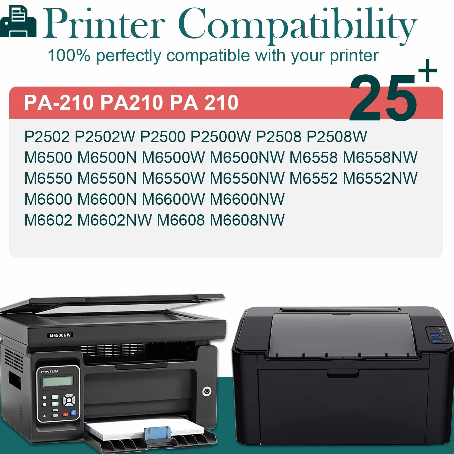 PA-210 Toner do Pantum PA210 czarny kompatybilny z M6500NW P2502W P2500W P2508W M6500N M6500W M6550NW M6552NW M6558NW M6600N M6600NW M6600 Drukarka 2NW M6608NW