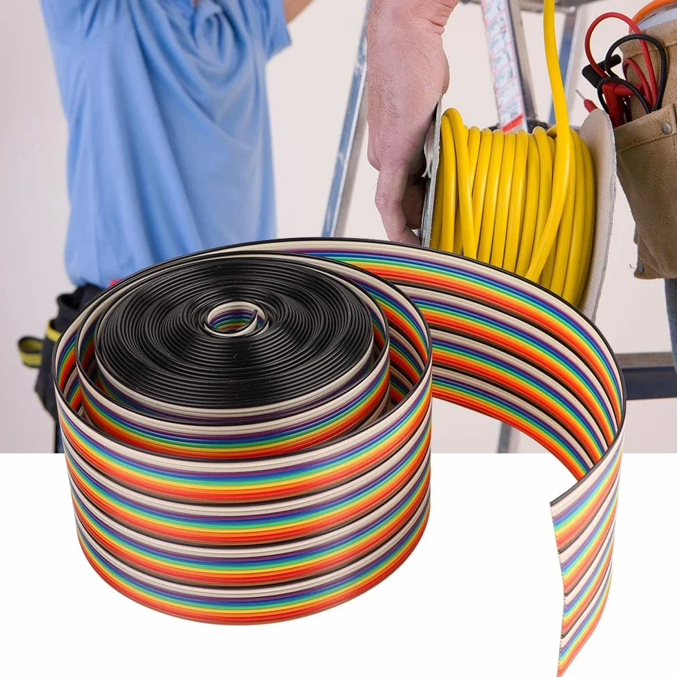 Kolorowy kabel taśmowy Rainbow 40P 1,27 mm Pitch 5,08 cm do złączy wtykowych 5 m