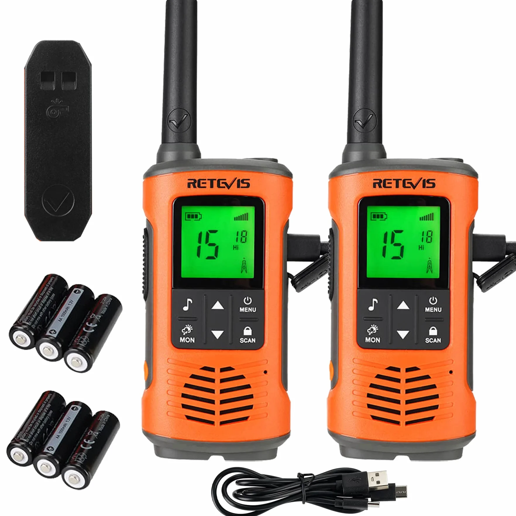Retevis RT45P Walkie Talkie, Wodoodporność IP67, Bezpłatna Licencja Pmr446, Z Akumulatorem Aa Do Jazdy Na Nartach Dla Dorosłych Zajęcia Na Świeżym Powietrzu, Ratować, Nagły Wypadek (2Sztuki)