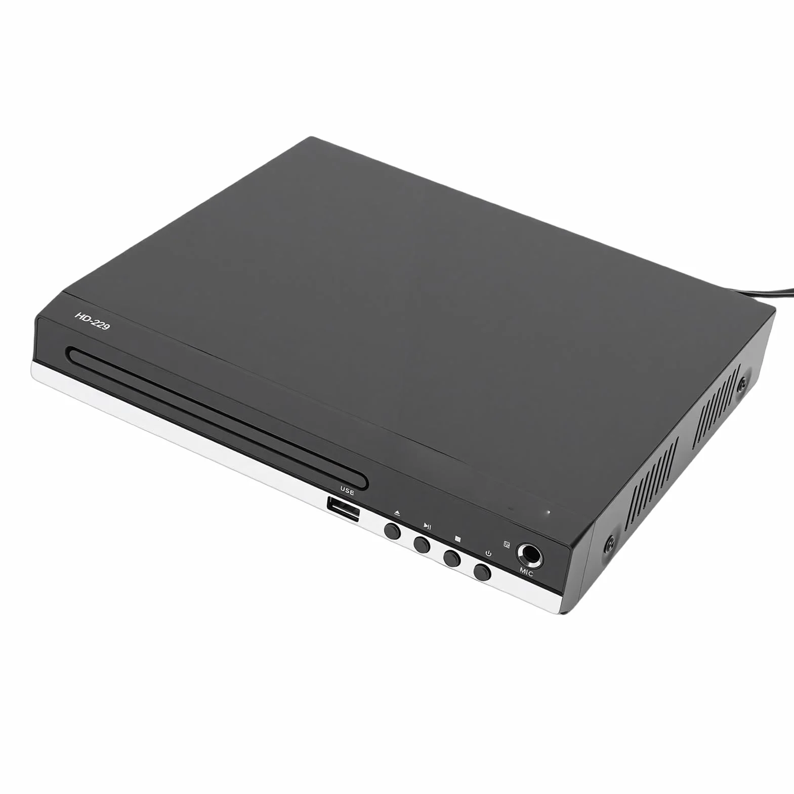 Cocoarm Odtwarzacz DVD, Odtwarzacz CD HD 1080P z Wyjściem, Odtwarzanie We Wszystkich Regionach Przez USB i Wejście Mikrofonowe 6,5 Mm, Kompaktowy Telewizor DVD z ABS dla Domowego Zestawu Stereo i