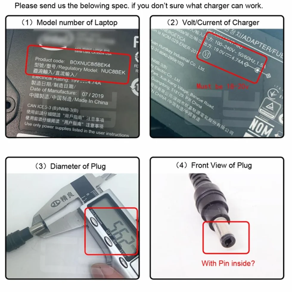 Adapter USB C na DC żeński 7,4x5,0mm Jack DE PD 100W szybkie ładowanie do laptopa