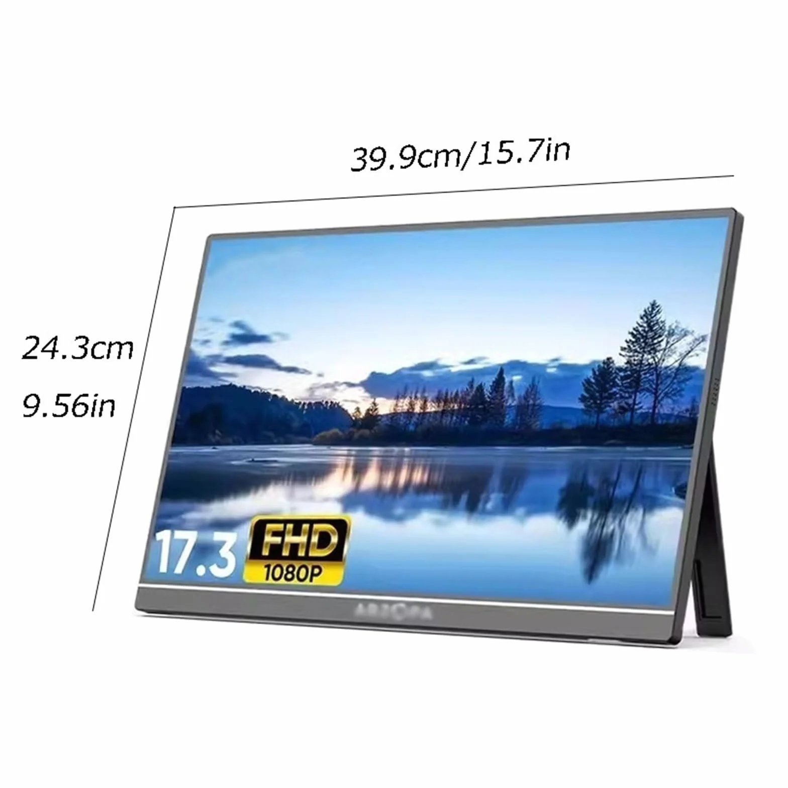 Monitor przenośny 17,3-calowy monitor z dużym ekranem Rozdzielczość 1920 * 1080 60 HZ IPS Ekran dodatkowy rozszerzający laptopa zewnętrzny hosta gier Monitor do laptopa