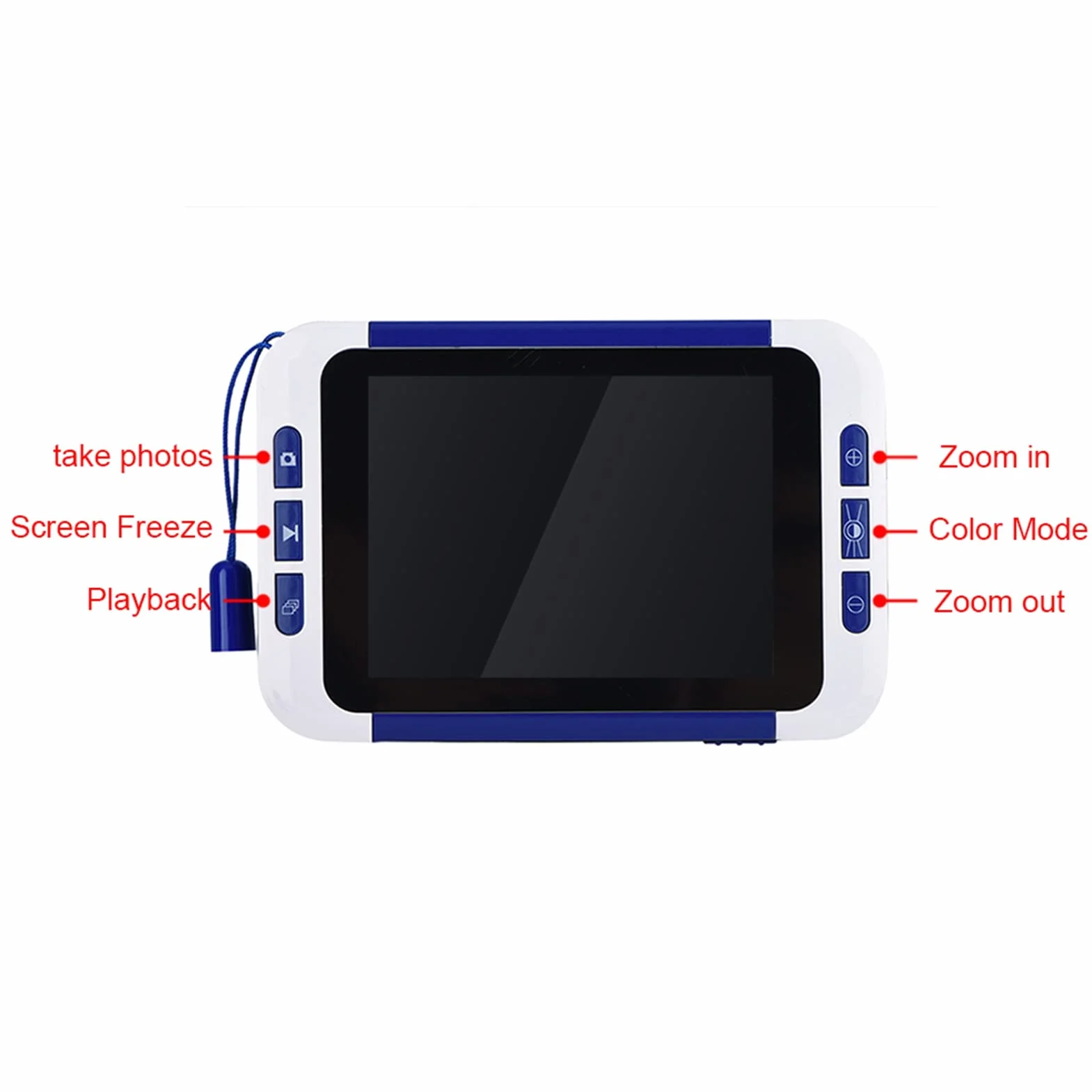 Lupa cyfrowa, przenośna ręczna elektroniczna pomoc do czytania 2-krotny-32-krotny zoom 3,5-calowa lupa wideo TFT LCD, obsługa wyjścia AV do telewizora, interfejs Mini USB, dla słabego widzenia