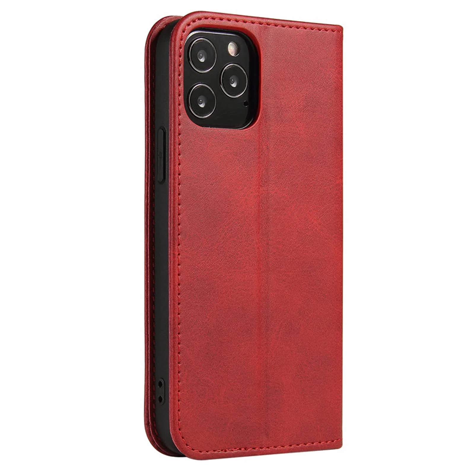 LTL Etui na telefon do iPhone 13 Mini/13/13 Pro/13 Pro Max, ręcznie robione skórzane etui z klapką z przegródkami na karty, etui na telefon, magnetyczne zamknięcie, czerwone, 13pro 6,1"