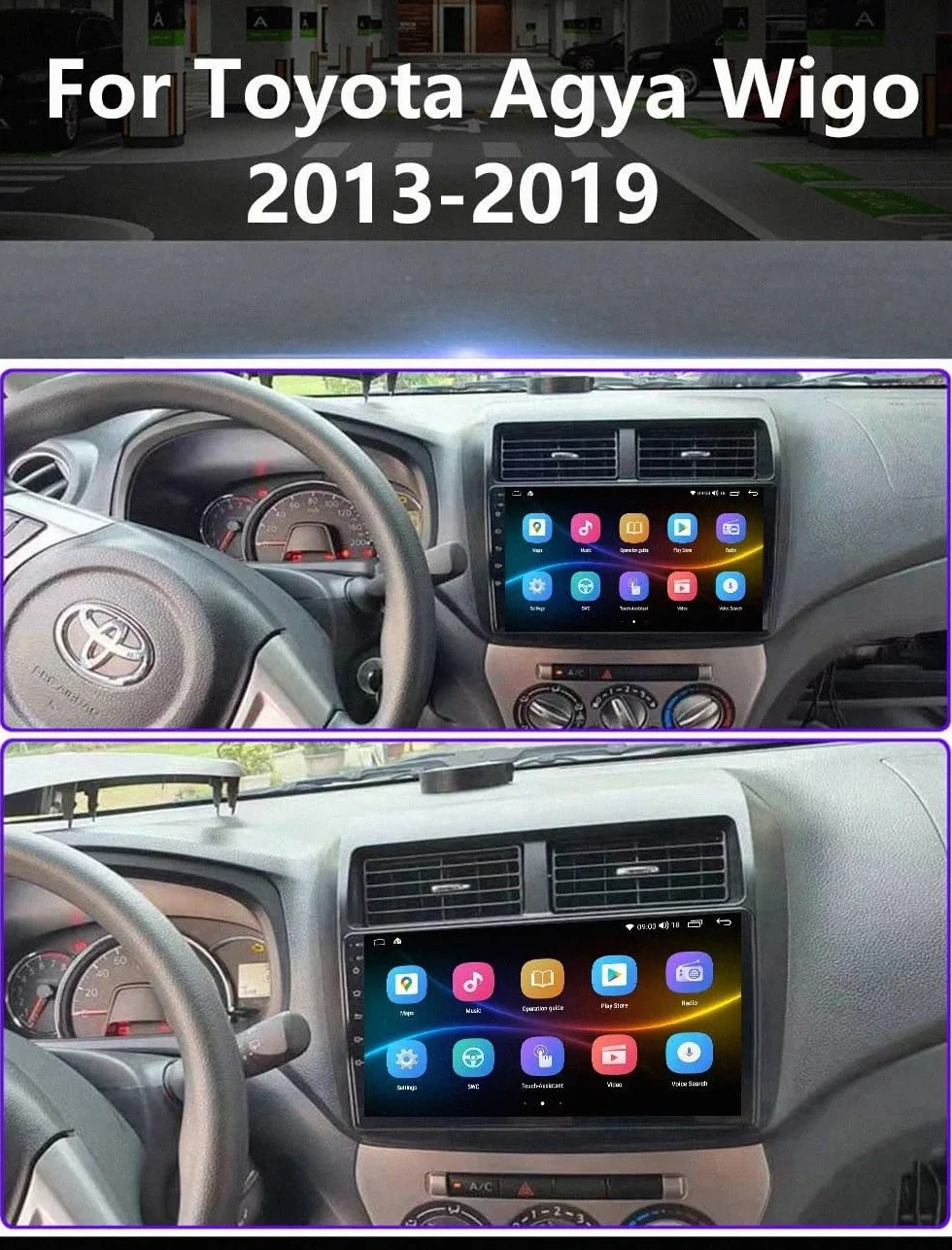 Car Stereo dla Toyota Wigo Agya 2013-2019 Android 15 9 Inch Touch Screen Fm Bluetooth Gps Wifi For, 8 Core 8G+128G