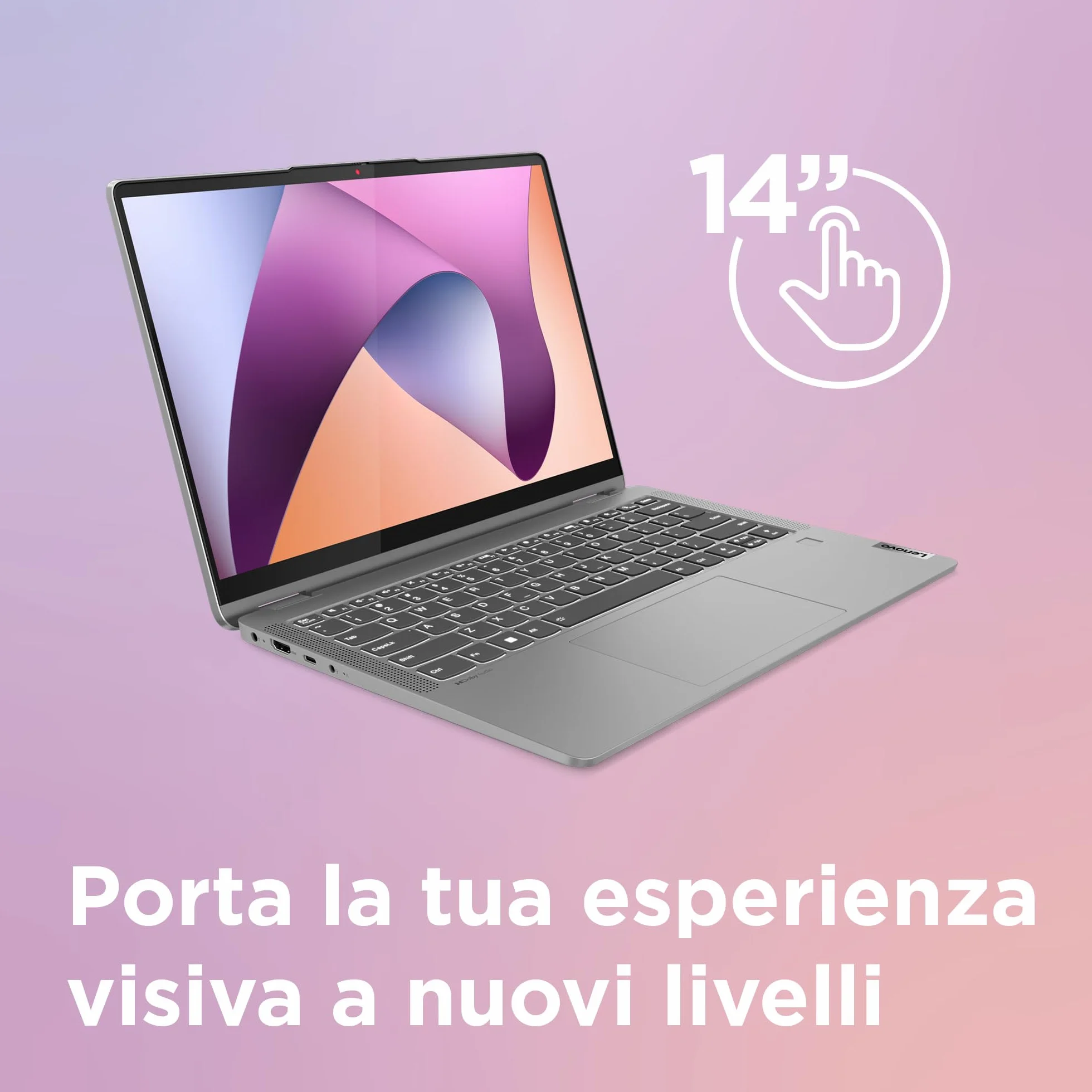 Lenovo IdeaPad Flex 5 Notebook 14" wyświetlacz WUXGA (1920 x 1200) IPS, AMD Ryzen 5 7430U, pamięć RAM 16 GB, 512 GB SSD, Windows 11 Home, w zestawie cyfrowy Lenovo - Arctic Grey