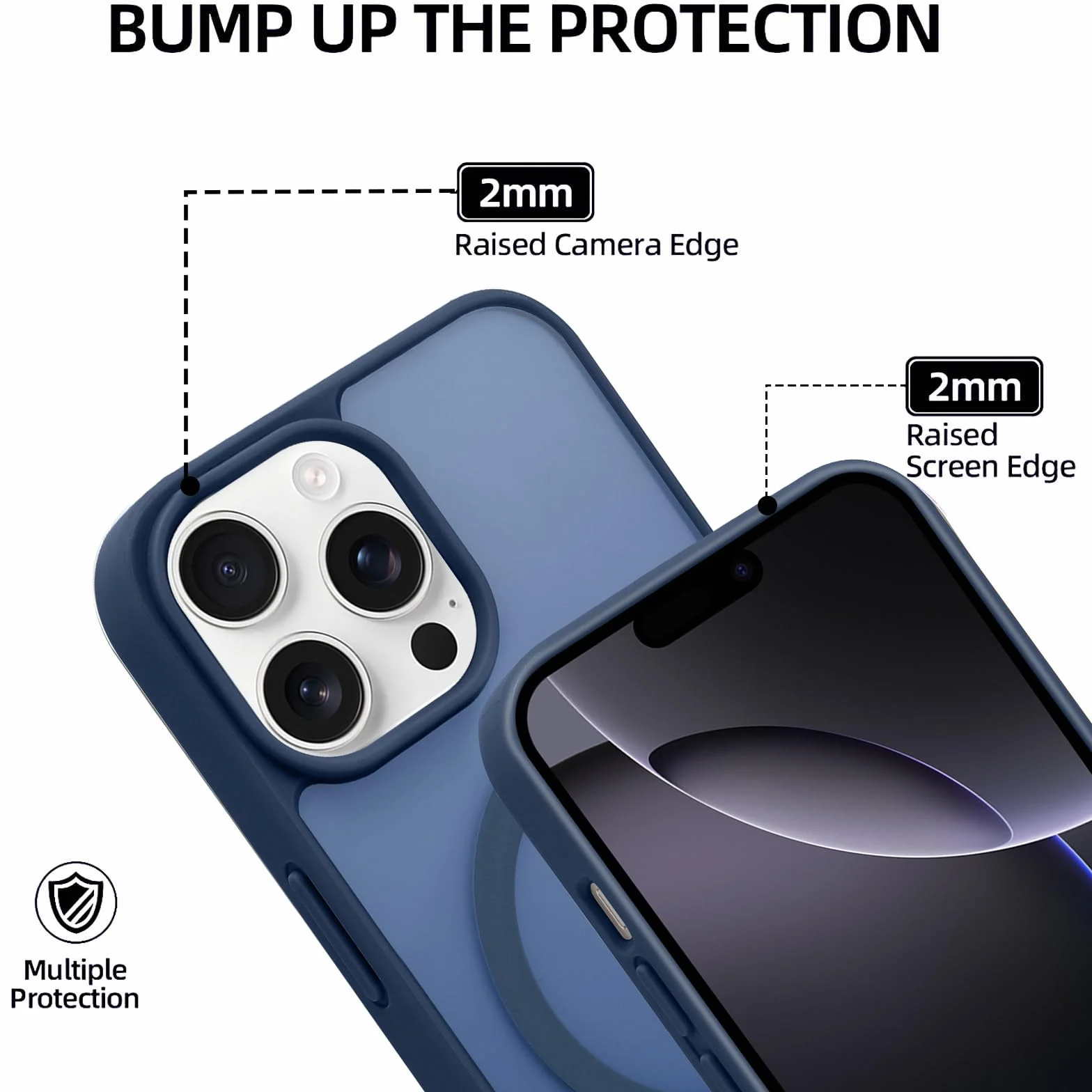 Pasek na telefon komórkowy iPhone 16 Pro Max, z taśmą, matowe, magnetyczne etui na telefon komórkowy, kompatybilne z Mag Safe, półprzezroczysty poliwęglan + TPU, odporne na uderzenia, etui