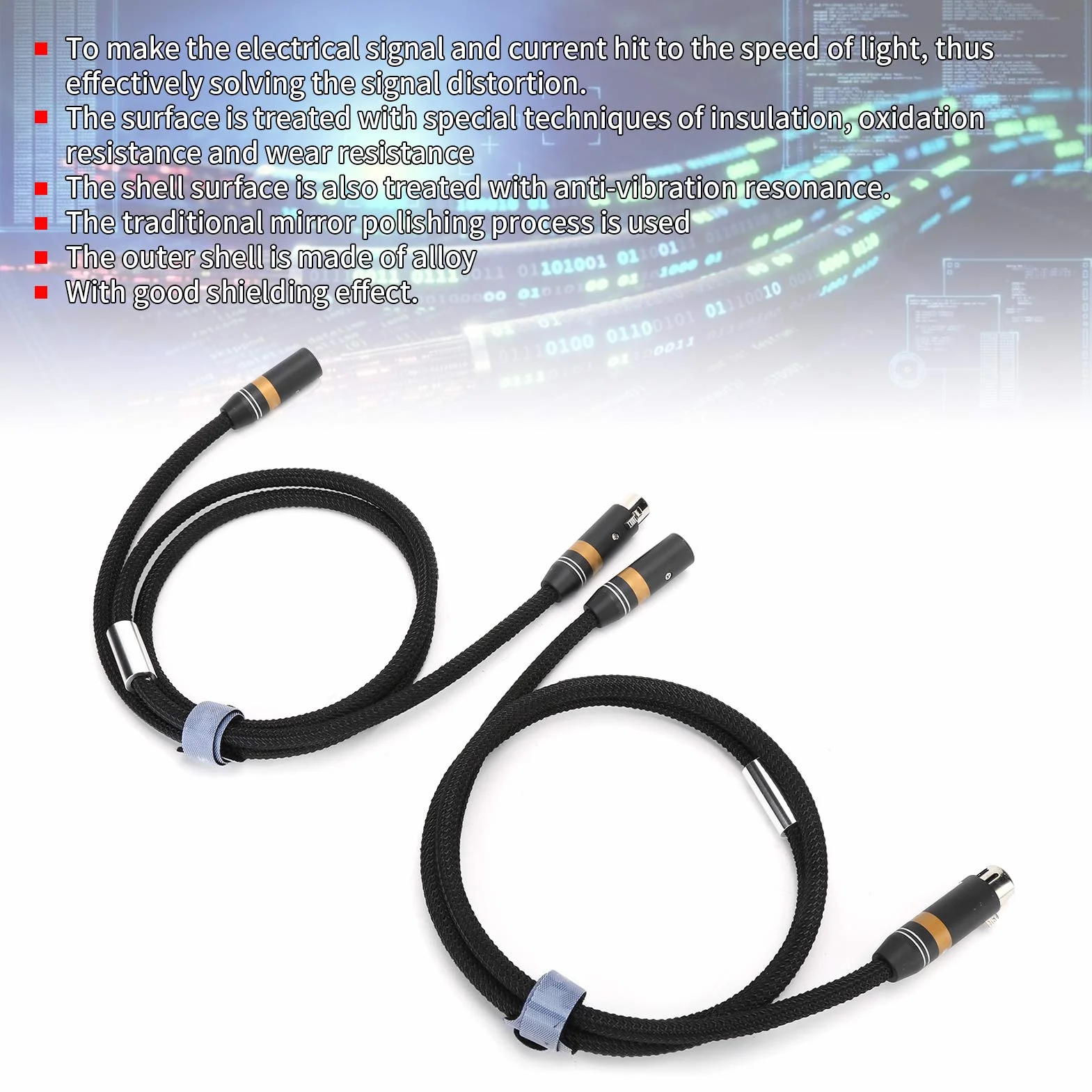 A202X XLR Męski na XLR żeński Kabel Sygnałowy Połączeniowy Wysokiej ści Kabel Przewodzący Dźwięk do Wzmacniaczy, 2 szt., Konstrukcja z Nylonowym Oplotem (2M)