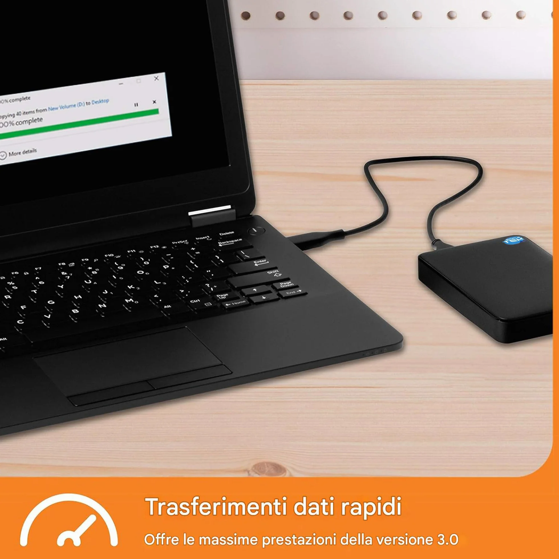 SIMPLETEK Przenośny zewnętrzny dysk twardy 750 GB USB 3.0 — przenośny dysk zapasowy, czarny, 5 GB/sek., plug-and-play