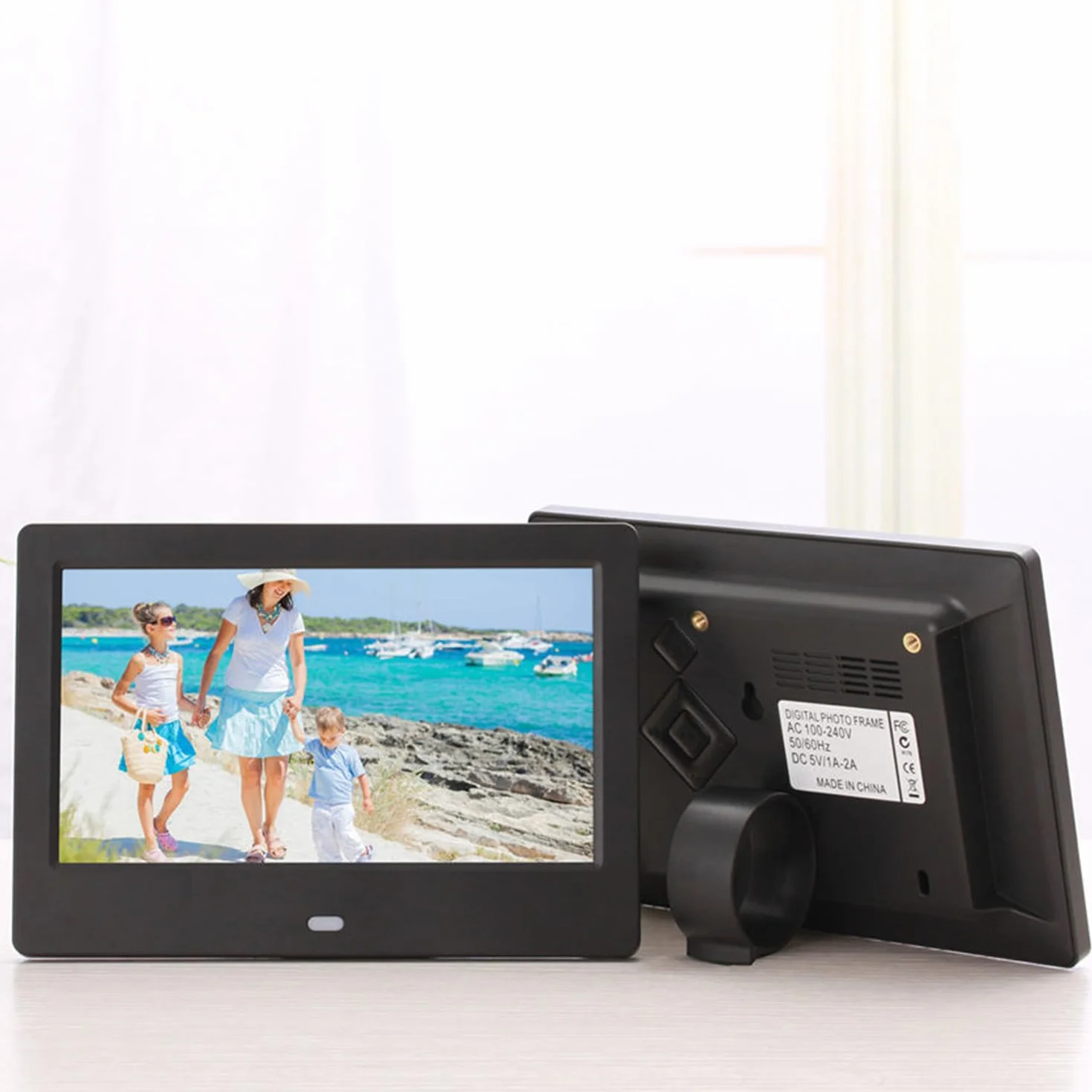 Cyfrowa ramka na zdjęcia z wyświetlaczem HD Wielofunkcyjny odtwarzacz multimedialny kompatybilny z muzyką wideo kalendarz i budzik Karta SD USB do 32 GB