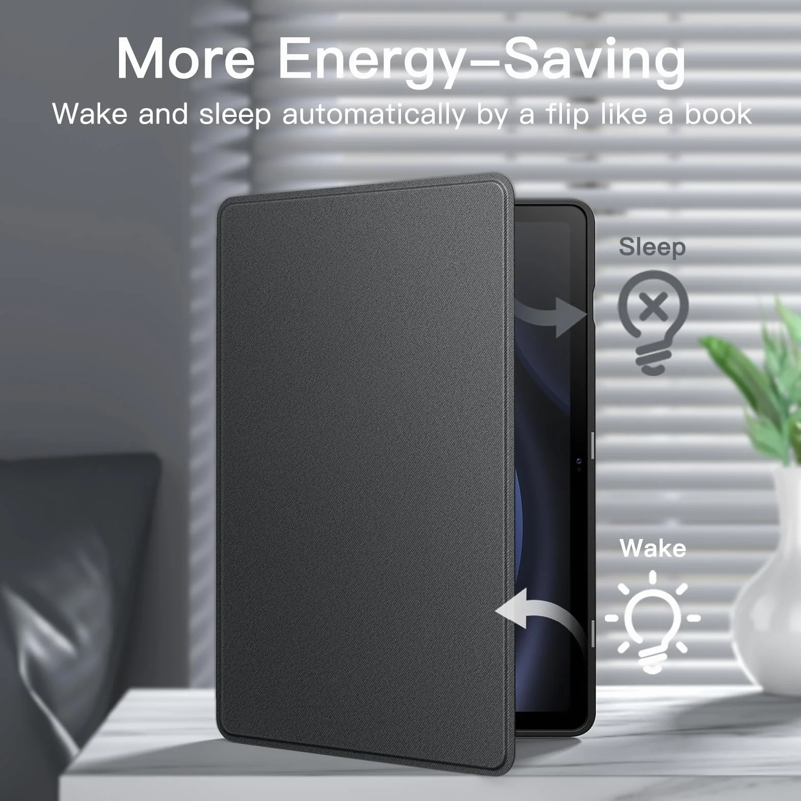 JETech Etui dla Samsung Galaxy Tab S10 Lite / S10 FE / S9 FE 10,9 Cala z S Pen Uchwytem, Slim Folio Stojak Ochronny Tabletu Case, Wiele Kąta Widzenia Oglądanie (Czarny)