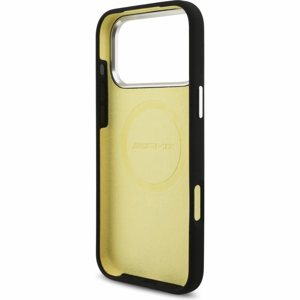 CG MOBILE AMG silikonowe etui w dużych rozmiarach romby, kompatybilne z MagSafe do iPhone 17 Pro Max (czarne)