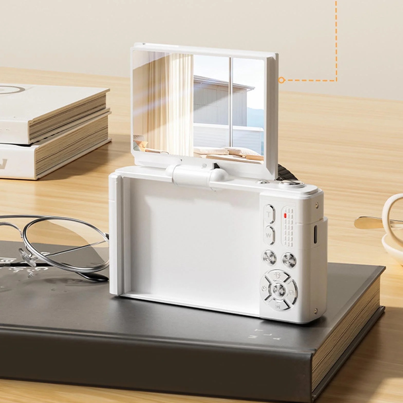Garsent Aparat Cyfrowy, WiFi 64MP 4K Kamera Vlogging z 18x Cyfrowa Zoom, 2,8 -calowy Ultra HD Sunlight, Wyświetlacz Autofocus Retro Bezlusterkowy Aparat z Ekranem do Podróży, Imprezy,