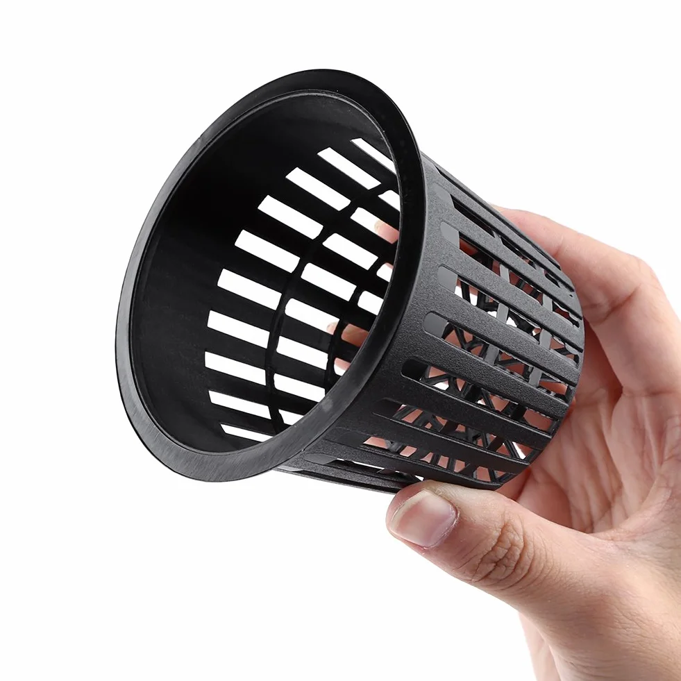 Kosz do Sadzenia 10 Sztuk Heavy Duty Mesh Pot Net Cup Hydroponiczna Roślina Hydroponika Czarny