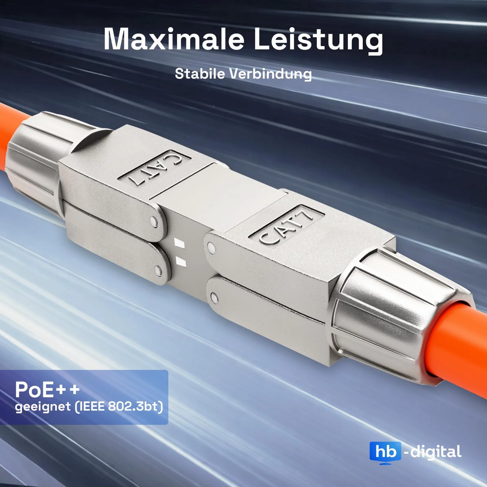 HB-DIGITAL 1 x beznarzędziowy kabel sieciowy LSA Cat.7 STP adapter przedłużający do kabla instalacyjnego LAN, kabel instalacyjny Ethernet CAT 7
