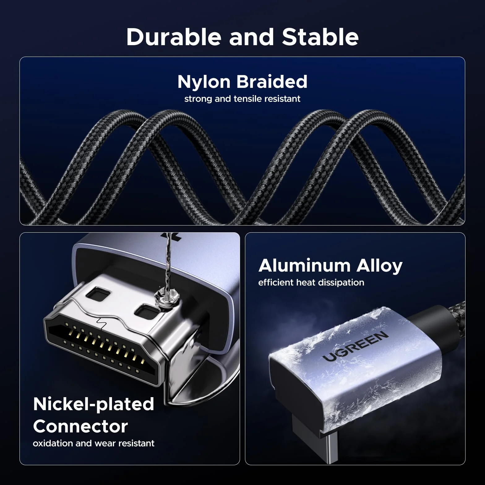 Kabel HDMI 2.1 UGREEN 8K@60Hz, 4K, 2K, 1080P@240Hz, kąt 90 stopni, 48 Gb/s, High Speed, Ultra HD, Dolby Vision, HDR, VRR, eARC, HDCP 2.3. Kompatybilny z komputerem PC, laptopem, monitorem, PS5 (3m)