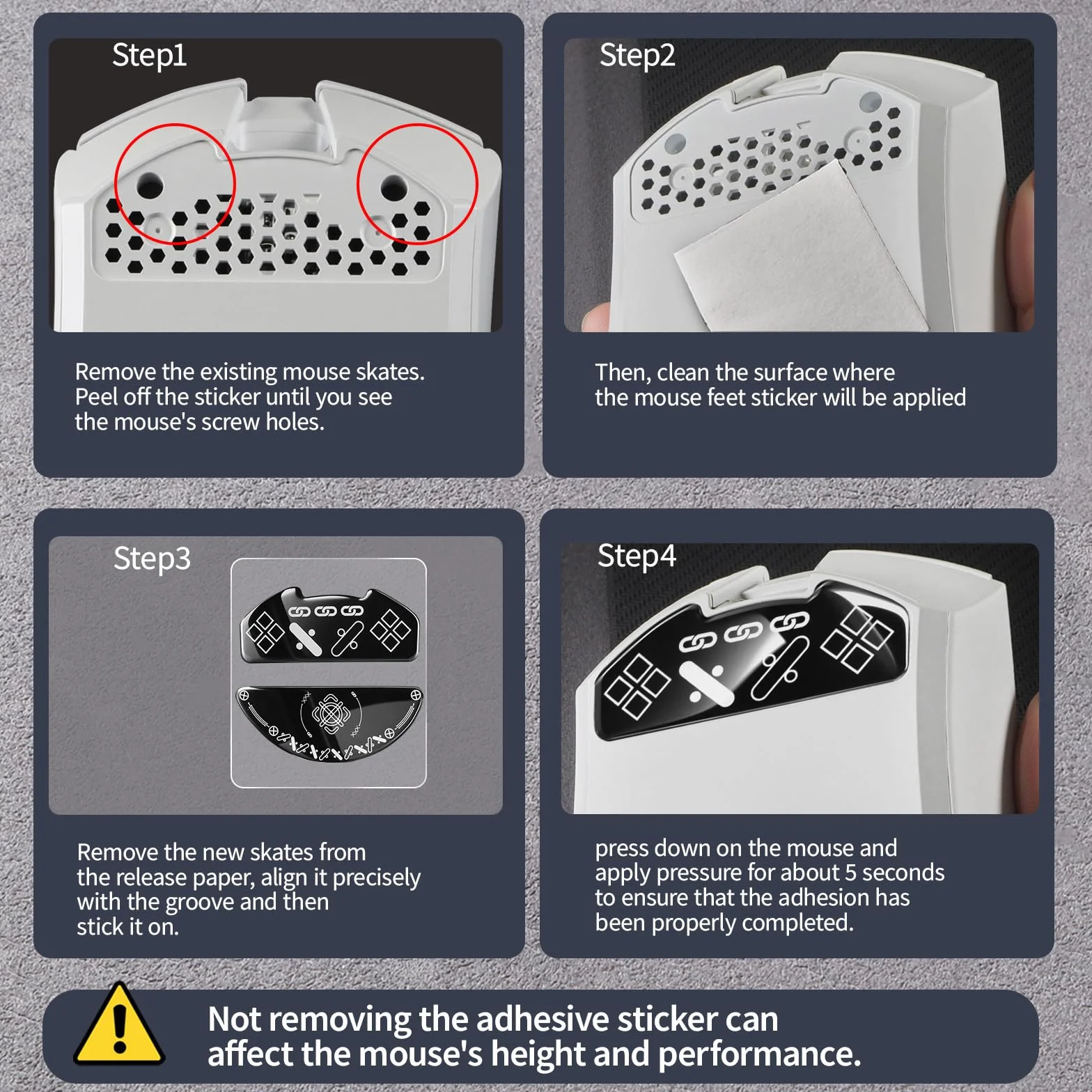 Szklane łyżwy do Razer Deathadder V4 Pro Bezprzewodowe podkładki pod mysz do gier, gładkie, trwałe, akcesoria do gier, smuklejsze szkło hartowane (wzór nadruku)