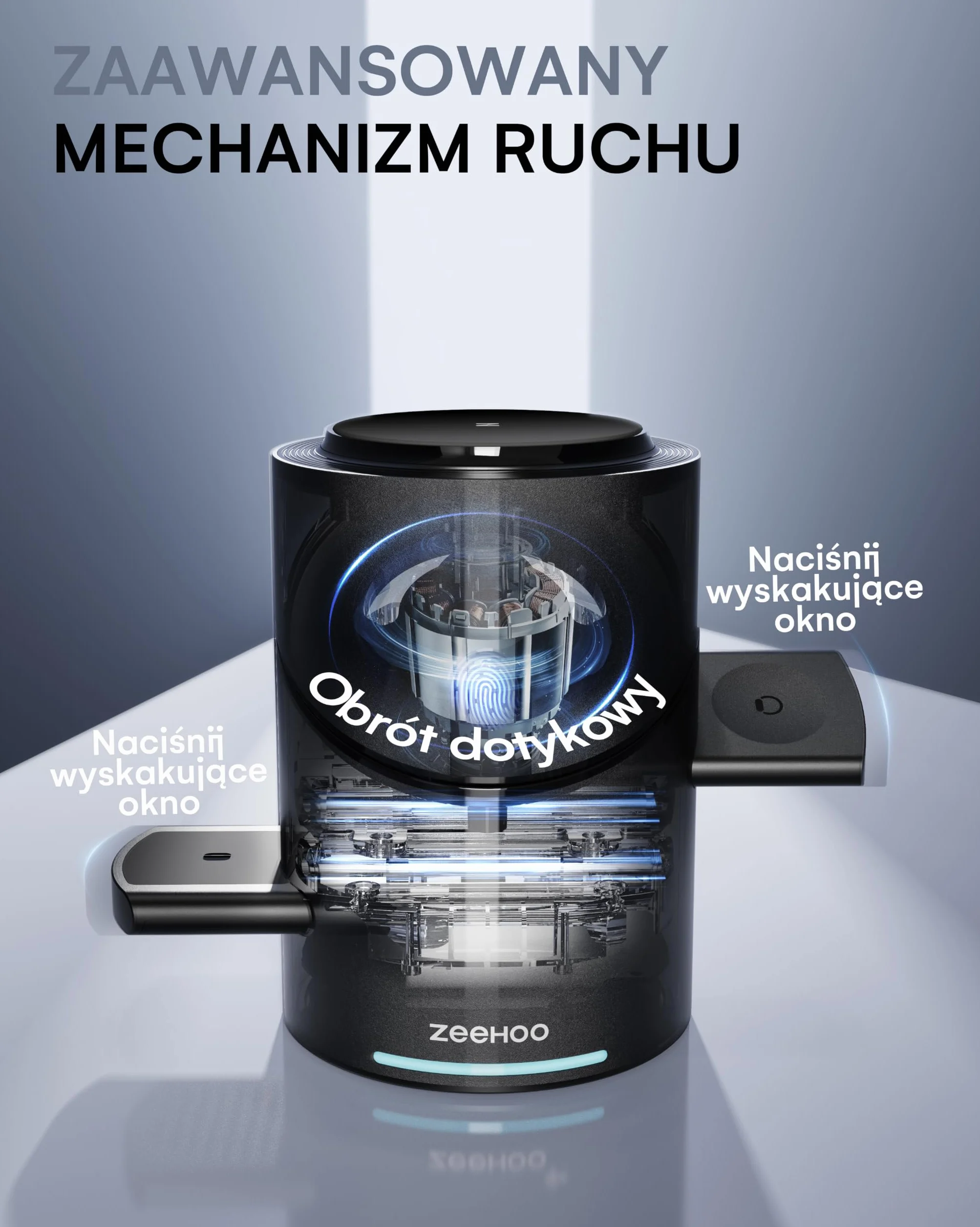 ZEEHOO - Bezprzewodowa stacja ładująca, CylinTrick-R Qi2 15 W, stacja ładująca 3 w 1