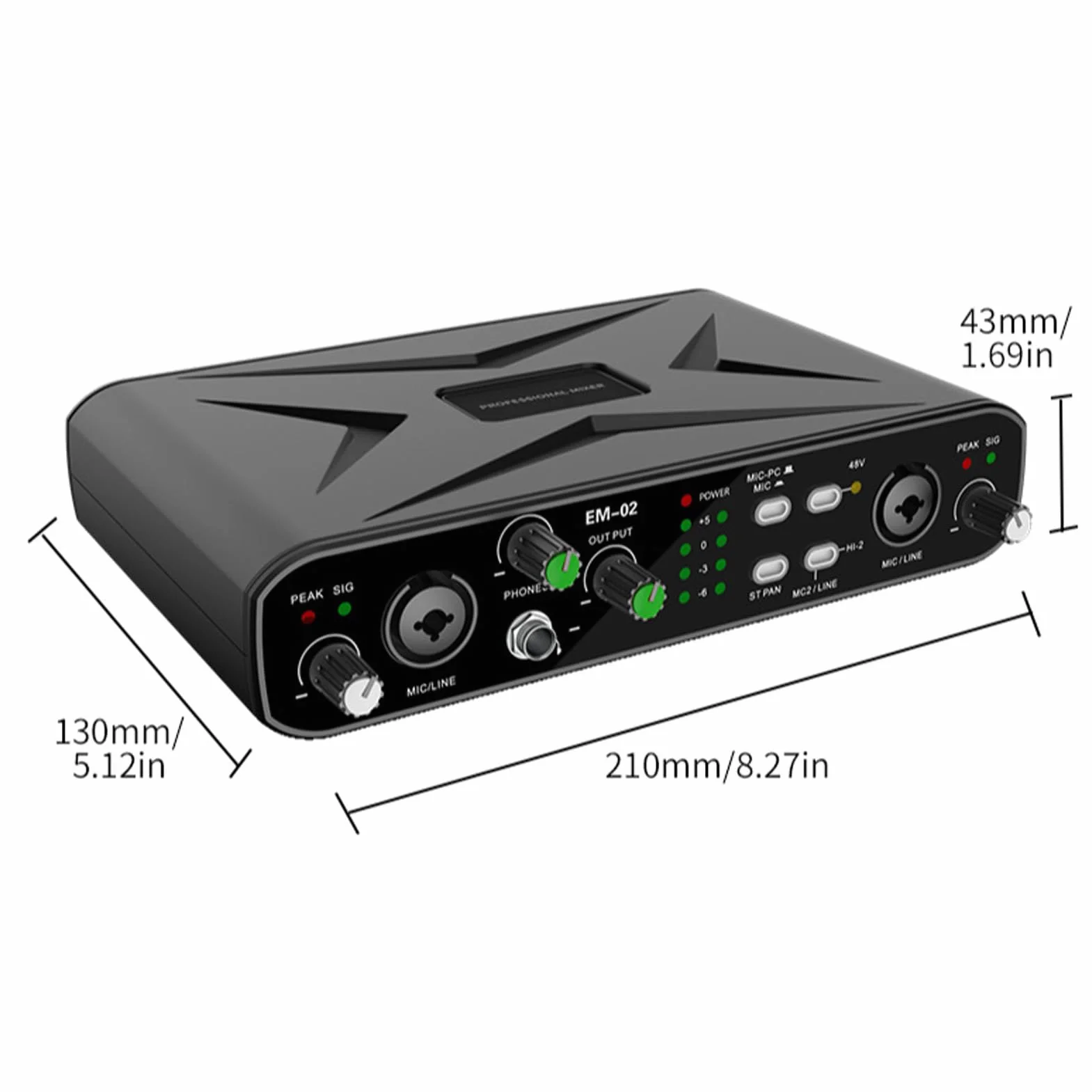 Asixxsix Zewnętrzna karta dźwiękowa USB, karta dźwiękowa USB z przedwzmacniaczem mikrofonowym, typu Plug and Play, mikser, szybki interfejs TYPE C, do transmisji na żywo, karaoke