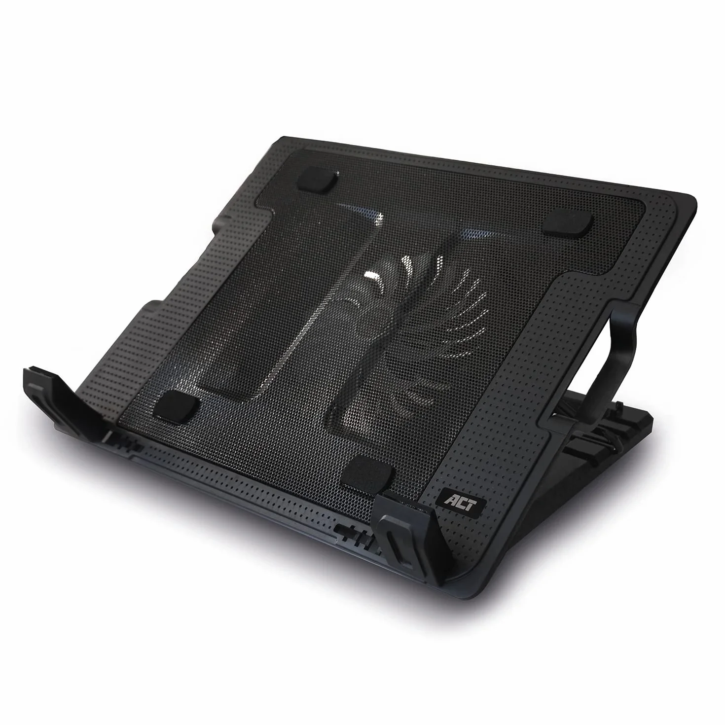 ACT AC8110 podkładka chłodząca do laptopa 43.2 cm, stojak z regulacją wysokości, 5 pozycji ergonomicznych, 1 cichy wentylator, port USB