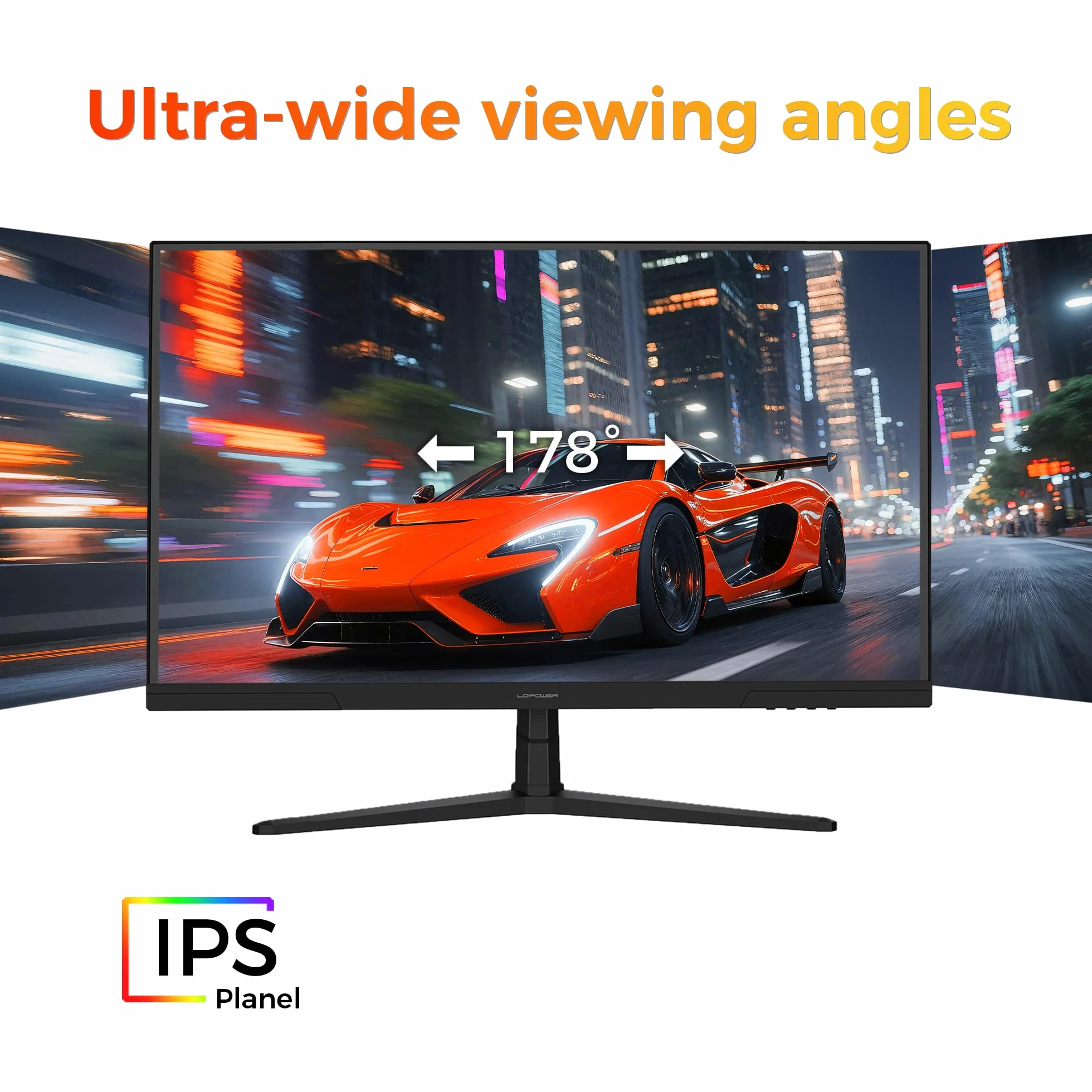 LC-POWER Monitor gamingowy 27", ekran Full HD PC z panelem IPS, 1920 × 1080, 144 Hz, 1 ms MPRT, 16:9, Adaptive Sync, HDMI, Display Port, gniazdo słuchawkowe 3,5 mm, VESA 100 x 100