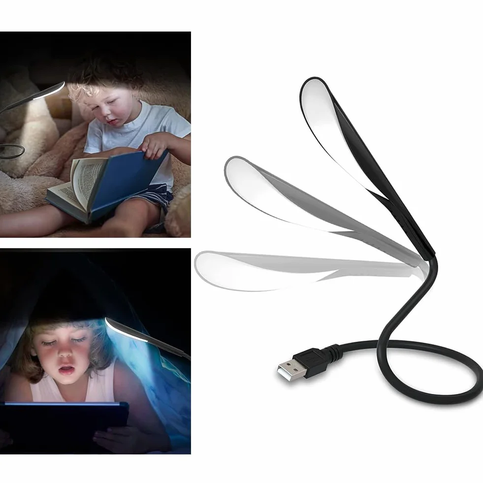 Comioke Lampa USB LED do laptopa, ściemniana, przenośna, czarna