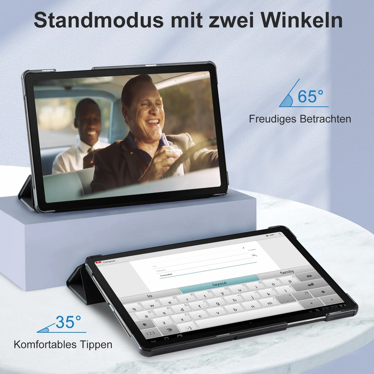 CoBak Etui Case do 11-calowego Samsunga Galaxy Tab A9 +/ A9 Plus 2023, wiele kątów widzenia, całkowicie nowe inteligentne etui ze skóry PU z funkcją automatycznego uśpienia (czarne)