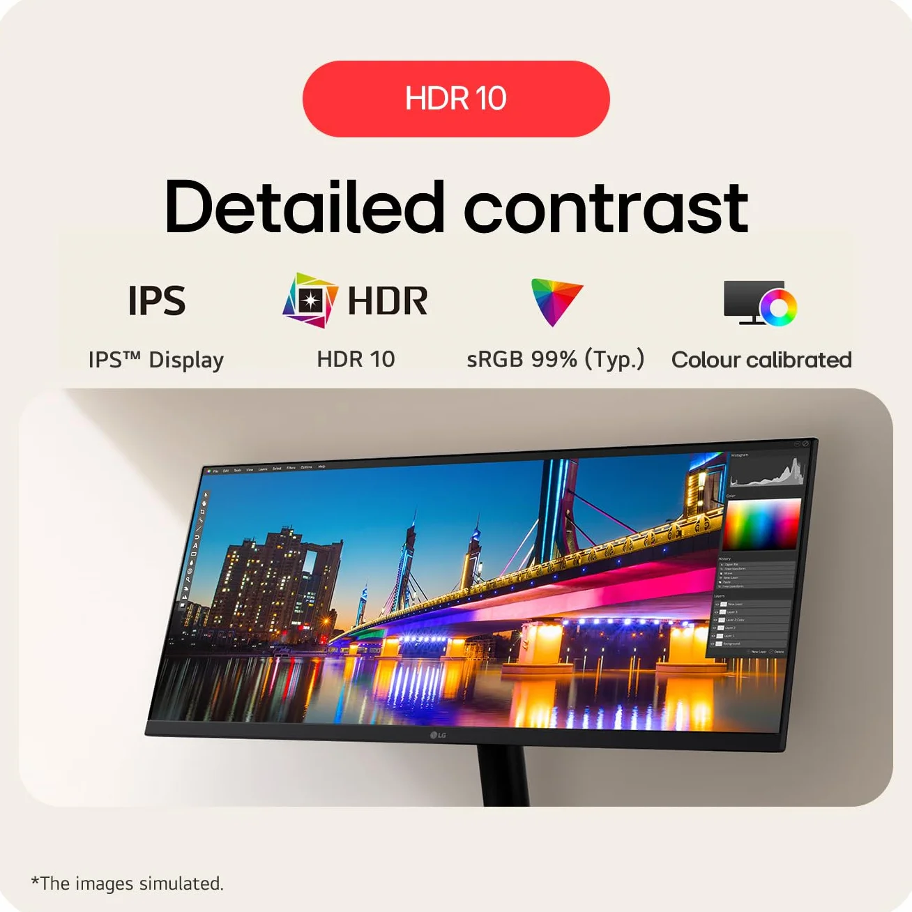 LG UltraWide Monitor 29U511A - UWFHD 1080p IPS 73.7 cm, 100Hz, 5ms GtG, HDR10, wyświetlacz biurowy i stacjonarny, tryb czytnika i bezpieczny migotanie, inteligentna oszczędność energii, DisplayPort