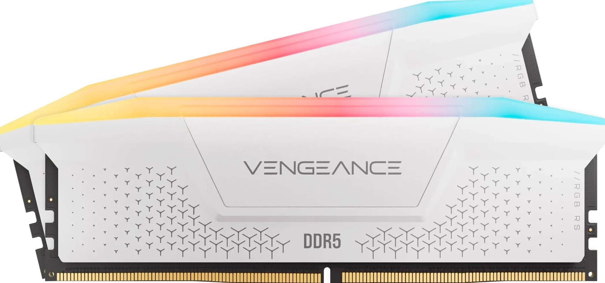 CORSAIR VENGEANCE RGB RS DDR5 16 GB (2 x 8 GB) do 5600 MHz AMD INTEL RAM | Pamięć do gier stacjonarnych, kompatybilna z AMD EXPO i Intel XMP 3.0, CL40, biała, CMG16GX5M2B5600Z40W