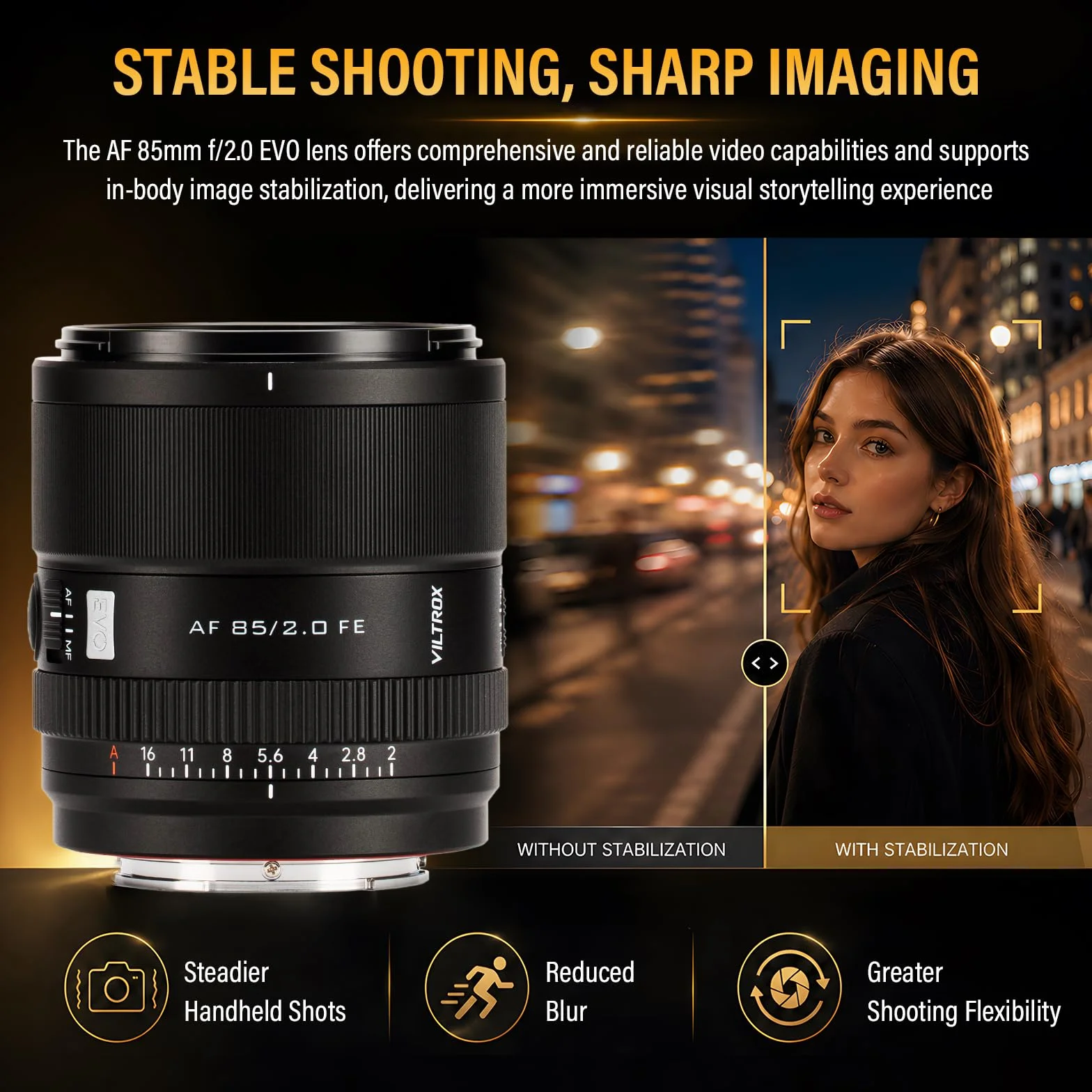 VILTROX 85 mm F2.0 EVO FE Mount obiektyw do aparatu Sony E Camera Lenses Full Frame z dużą przysłoną autofokus do Sony A93 A7CII ZVE1 A7RV FX3 A1 A7C ZV-E10II FX30 A6700 A5000