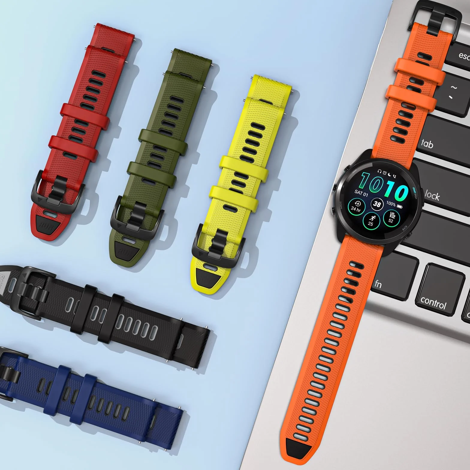 ISABAKE 22mm Pasek do Forerunner 255 Music/Forerunner 265, Silikonowy Pasek z Szybkozłączką do Garmin Venu 2/Vivoactive 4/Samsung Galaxy Watch 3 45 mm