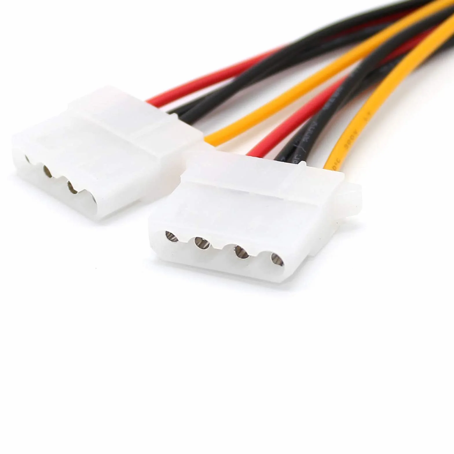 2-pak komputer Molex 4-pinowy kabel rozdzielacza Y - 2 żeński do 1 męski wewnętrzny kabel przedłużający