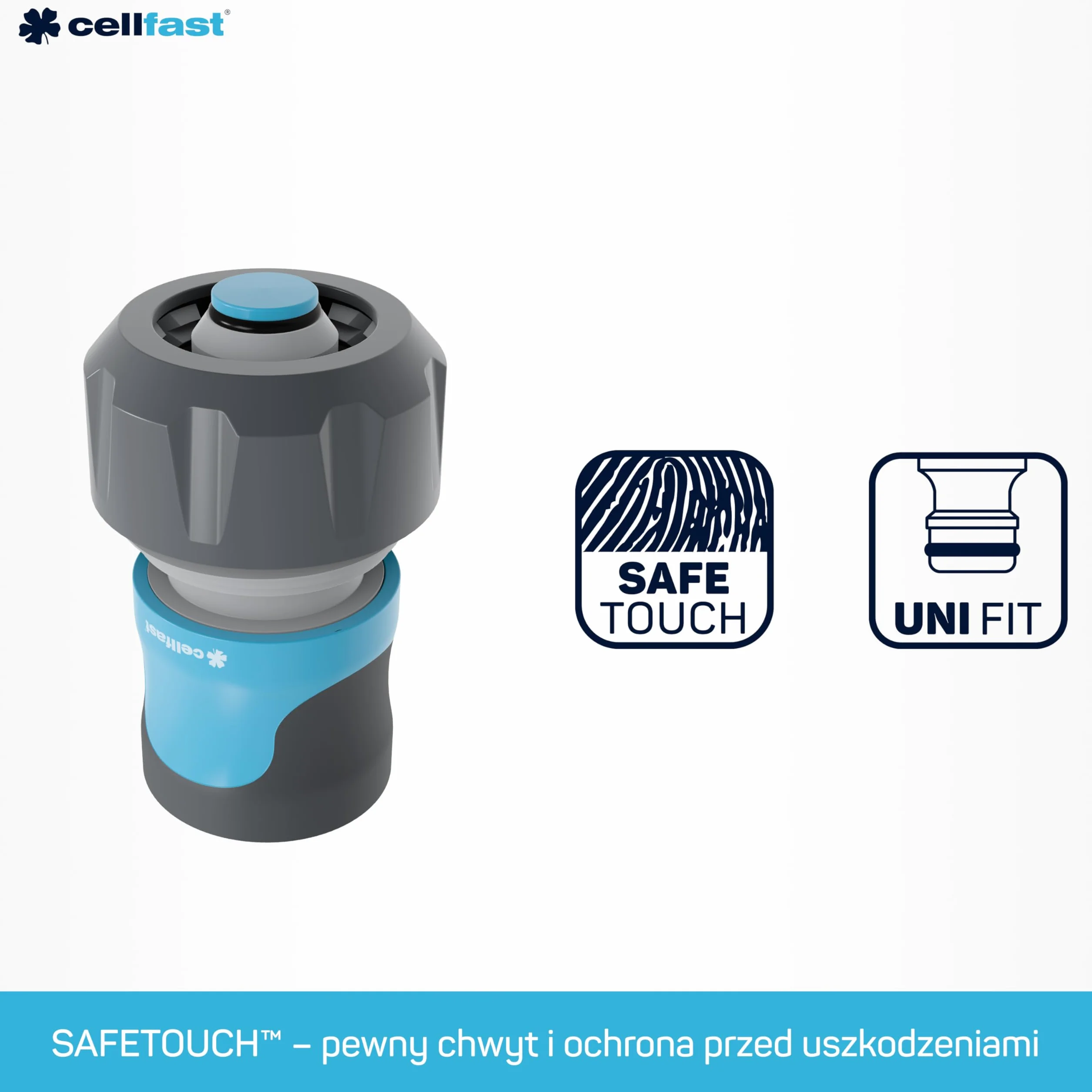 Cellfast Szybkozłącze SAFETOUCH IDEAL 3/4" PC/ABS Ergonomiczny
