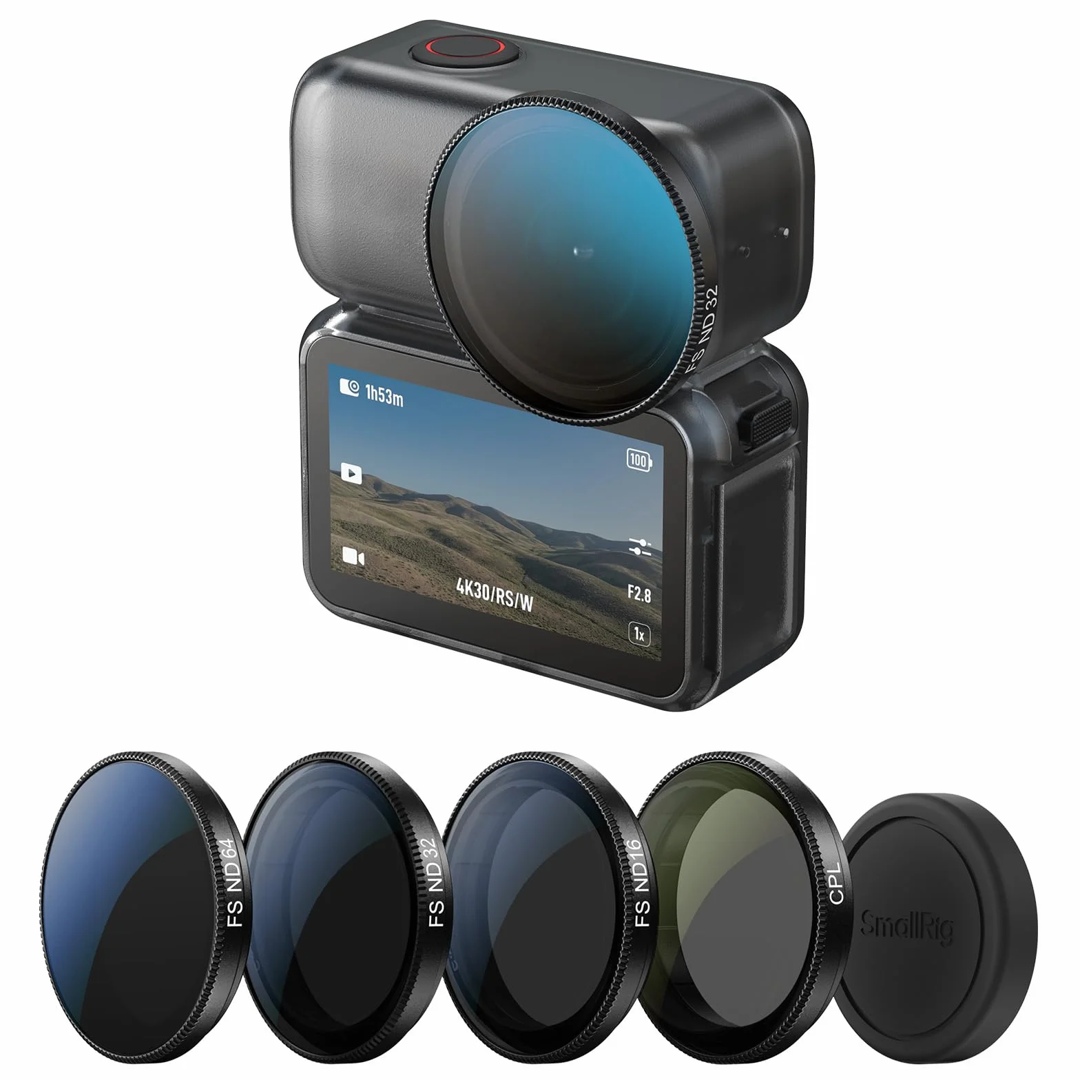 SMALLRIG Zestaw filtrów do kamer sportowych do DJI Osmo Nano, zawiera filtr polaryzacyjny CPL oraz filtry ND16, ND32 i ND64-5787 | W zestawie filtr polaryzacyjny CPL i ND16, ND32 i ND64 – 5787