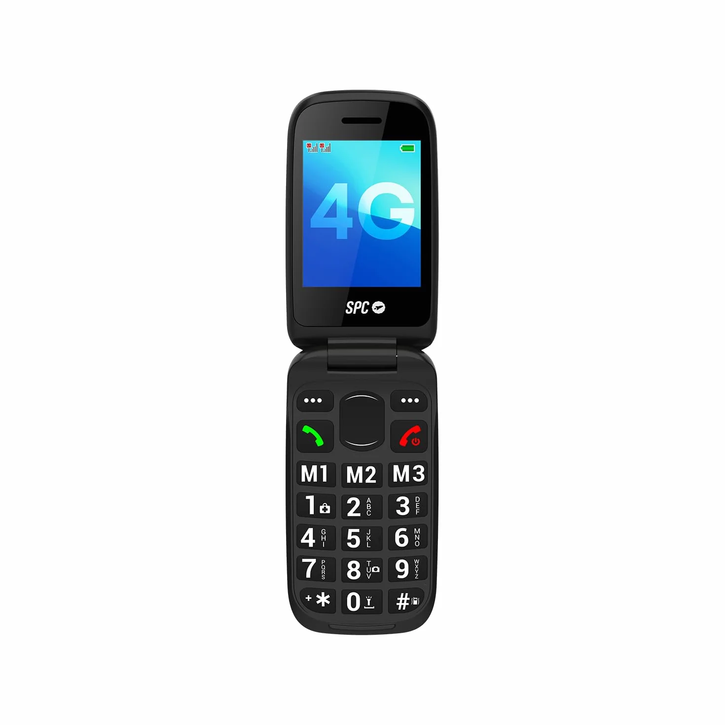 SPC Harmony 2 telefon komórkowy dla seniorów, duże przyciski, 4G, podwójny ekran odporny na zarysowania (2,8" + 1,77"), przycisk SOS i profil lodu, pojemność 104 dB, kompatybilna z urządzeniami