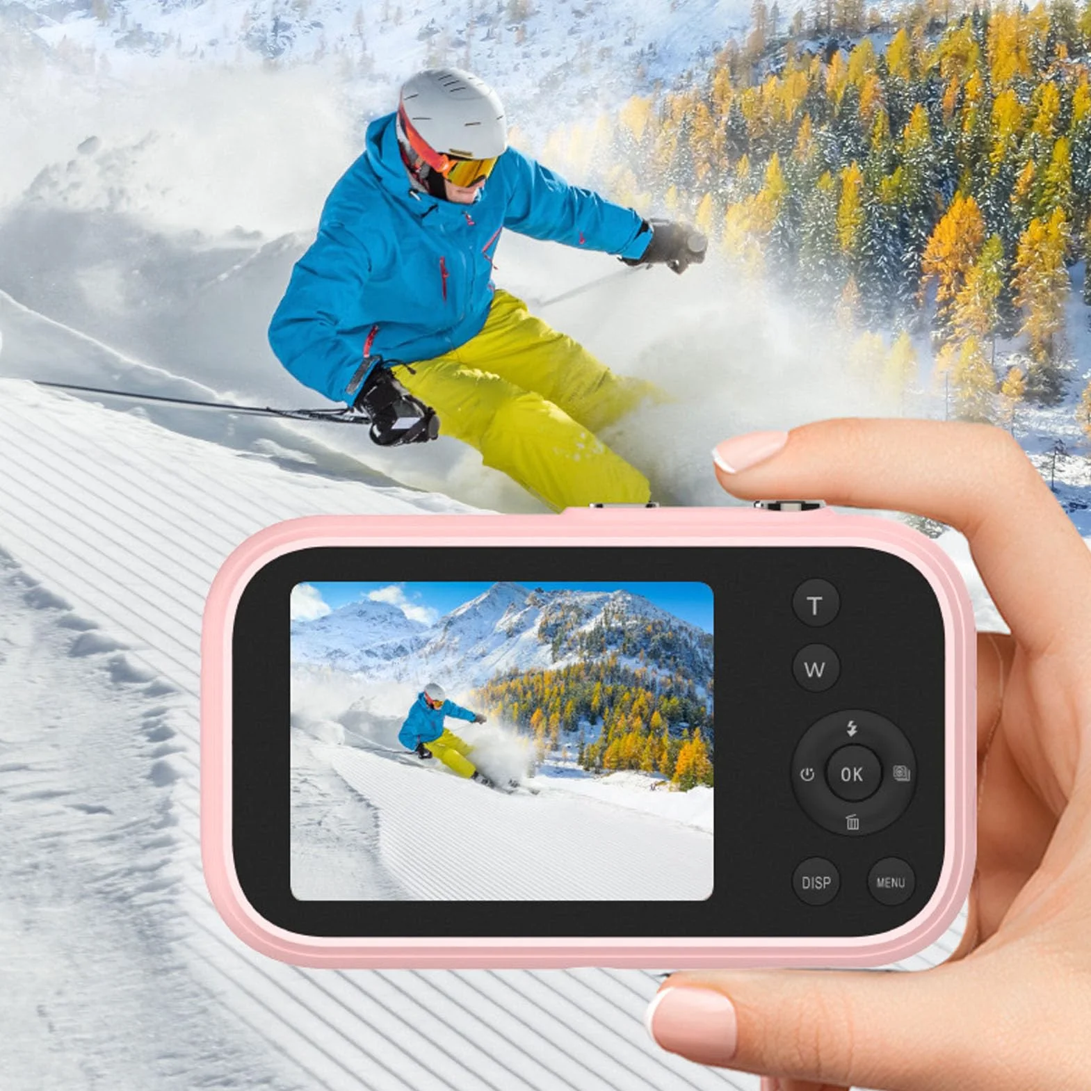 Vintage Aparat Cyfrowy 48 MP FHD, Przenośna Kamera do Vlogowania Wideo 4K z Ekranem HD 2,8 Cala, Zoom 16X, 20 Filtrów dla Chłopców Dziewcząt Studentów Nastolatków (Różowy)