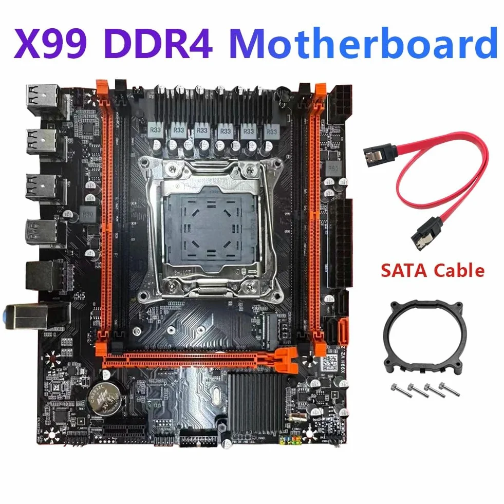 Płyta główna do komputera stacjonarnego X99 D4 + kabel B85 LGA2011-3 4X DDR4 REG ECC RAM gniazda M.2 PCIE SATA3.0 X99 płyta główna do gier