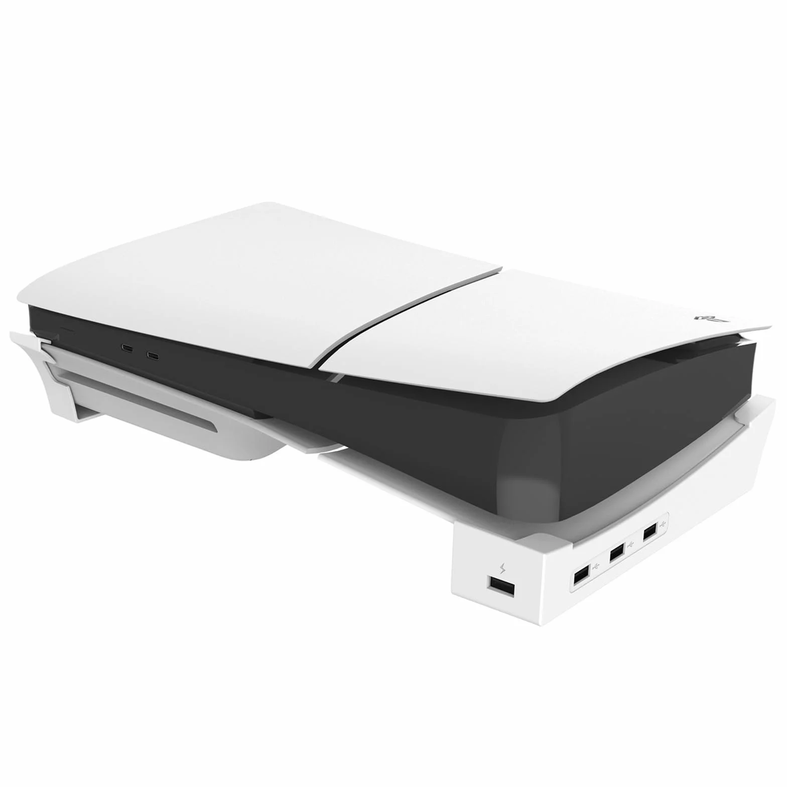 TECKEEN Poziomy stojak z 4 przedłużaczami USB HUB ładowarka port konsola uchwyt do konsoli PS5 Slim