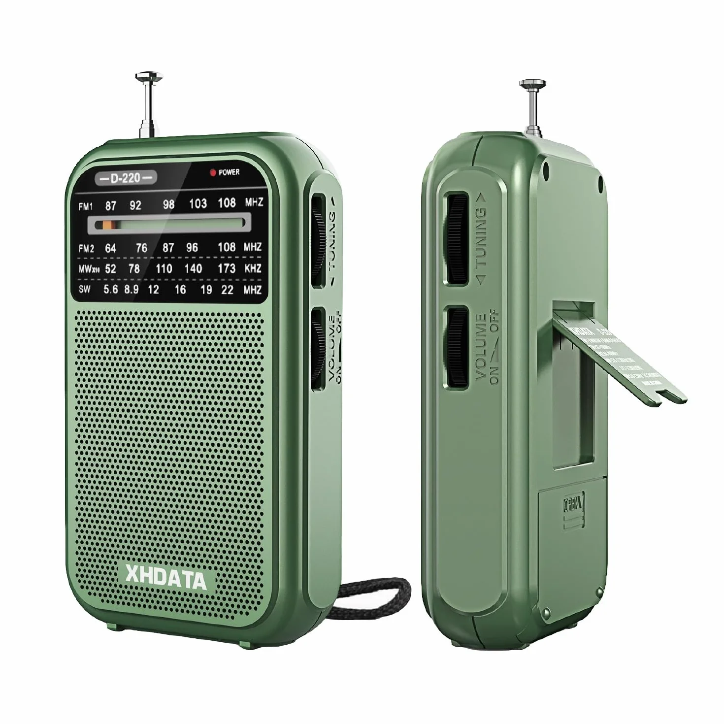 XHDATA D220 Mini Przenośne Radio Świata FM/MW/SW, Dobry Odbiór, Zasilanie Bateryjne, Kieszonkowe Retro, Średnie DSP, Wejście Słuchawkowe, Do Użytku Na Zewnątrz