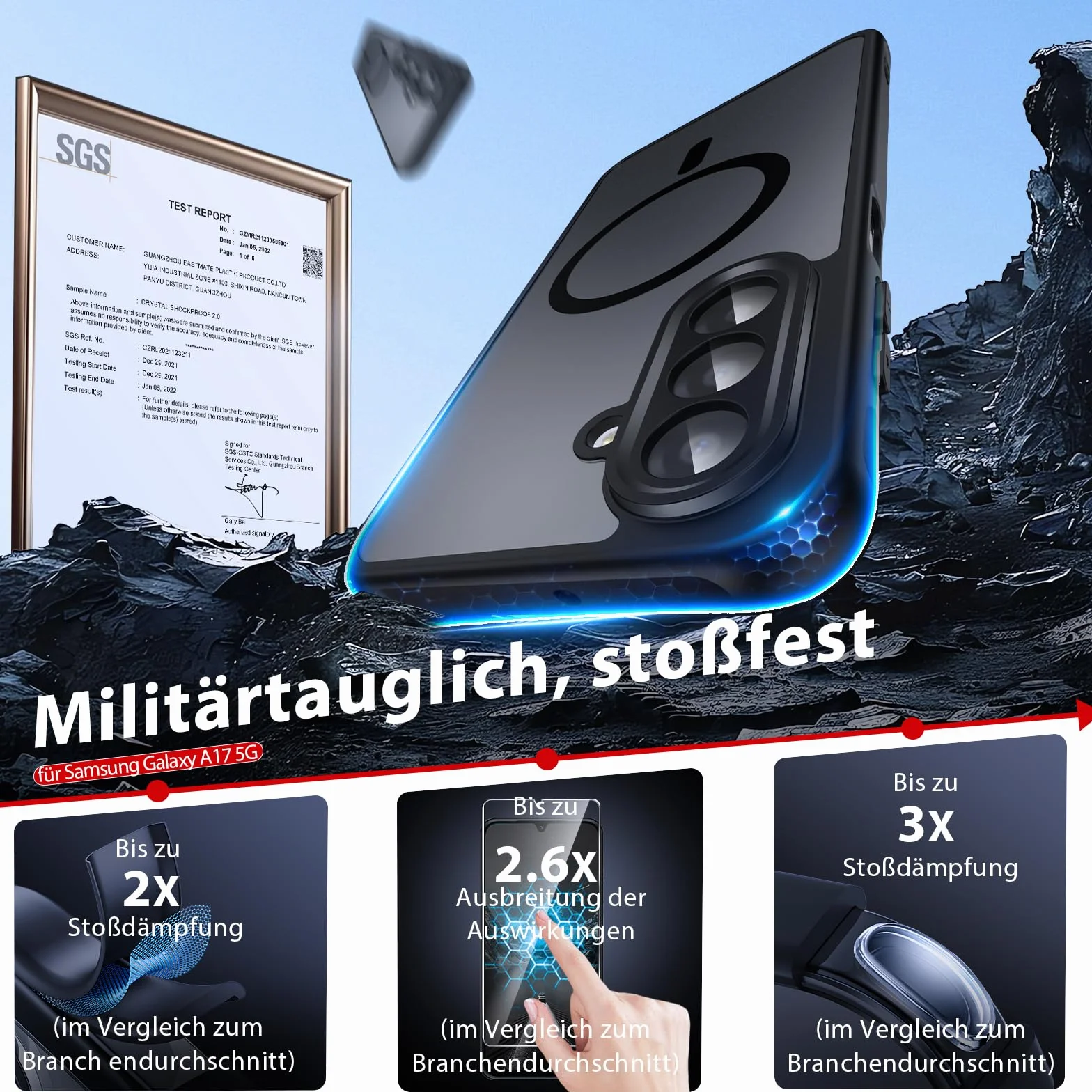 Dizn Etui magnetyczne Samsung Galaxy A17 4G/A17 5G z folią hartowanego szkła MagSafe czarny