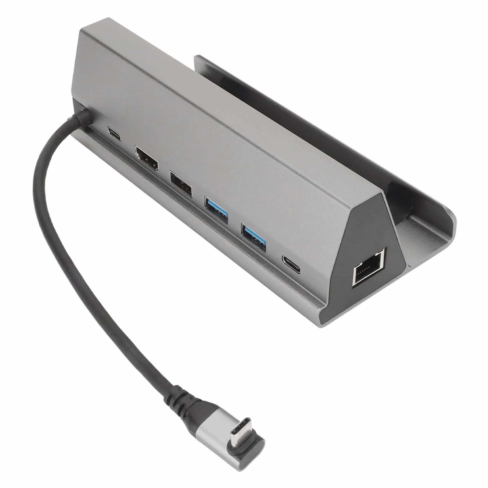 Stacja Dokująca 7 W 1 Typu C Ultra HD 4K PD Szybkie ładowanie 100 W dla Wszystkich Komputerów z Kanałem Typu C Stop Aluminium (Szary)