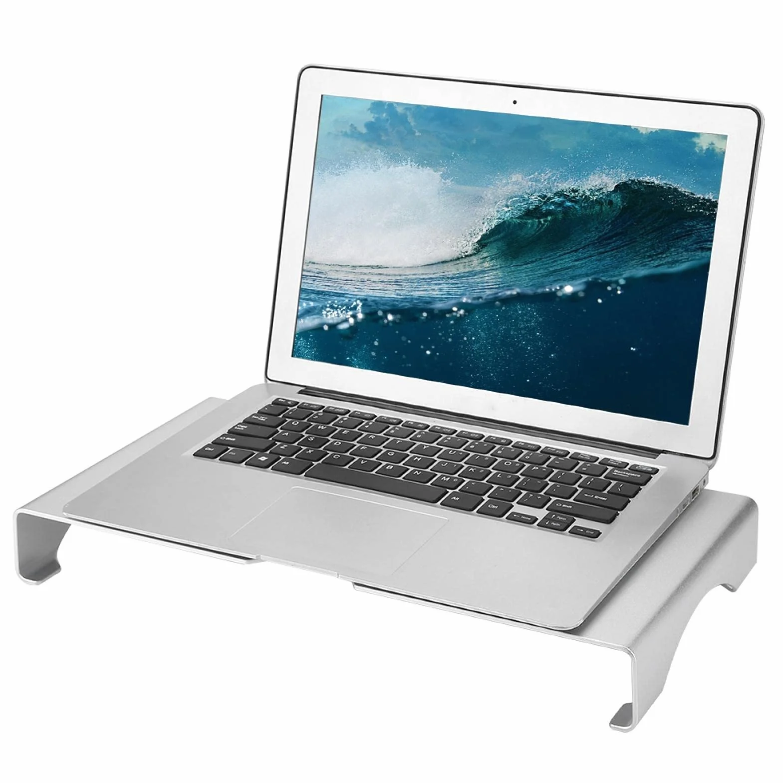 Monitor Riser Stand, monitor komputerowy Riser, monitor ze stopu aluminium Riser Notebook Laptop Stojak na biurko Organizator Półka Srebrne akcesoria biurkowe, Artykuły biurowe