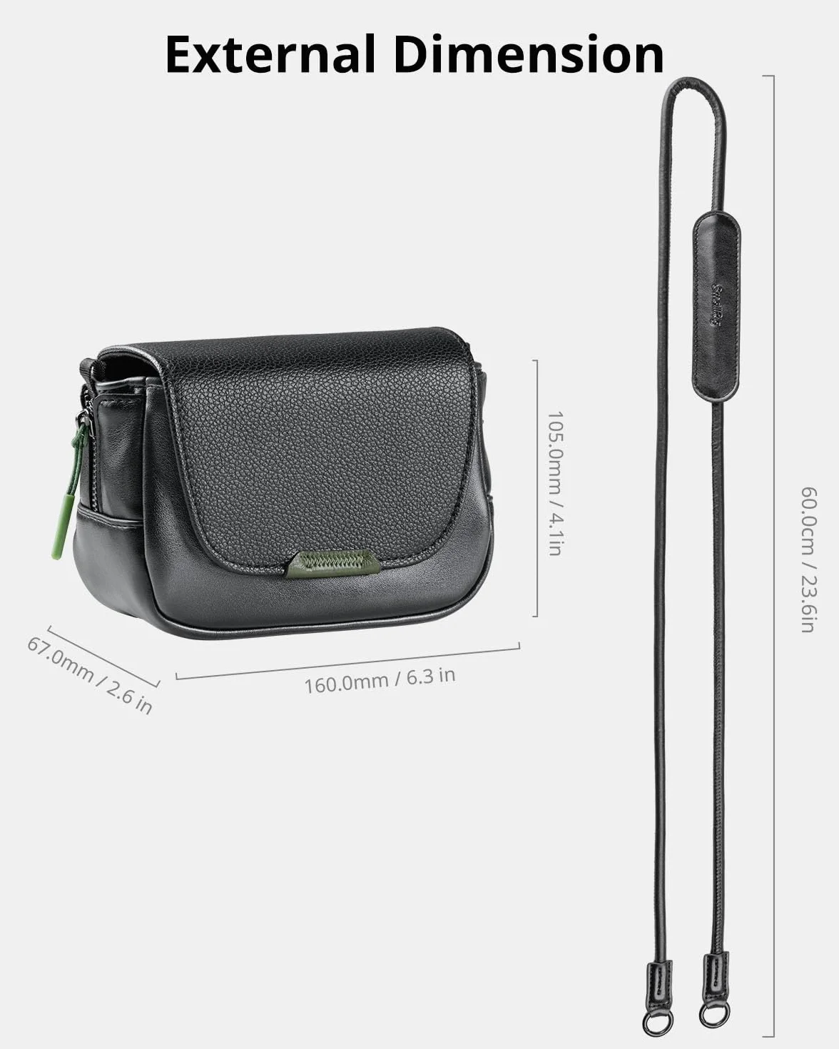 SMALLRIG Kompaktowa torba na aparat, torba na ramię z paskiem na ramię, skórzany futerał z magnetycznym zatrzaskiem do Ricoh serii GR, dla fotografów (czarny) - 5673